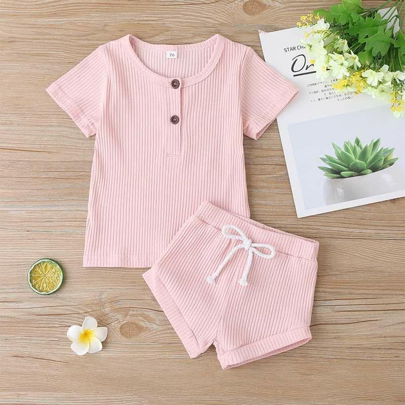 BỘ THUN COTTON GÂN CHO BÉ GÁI