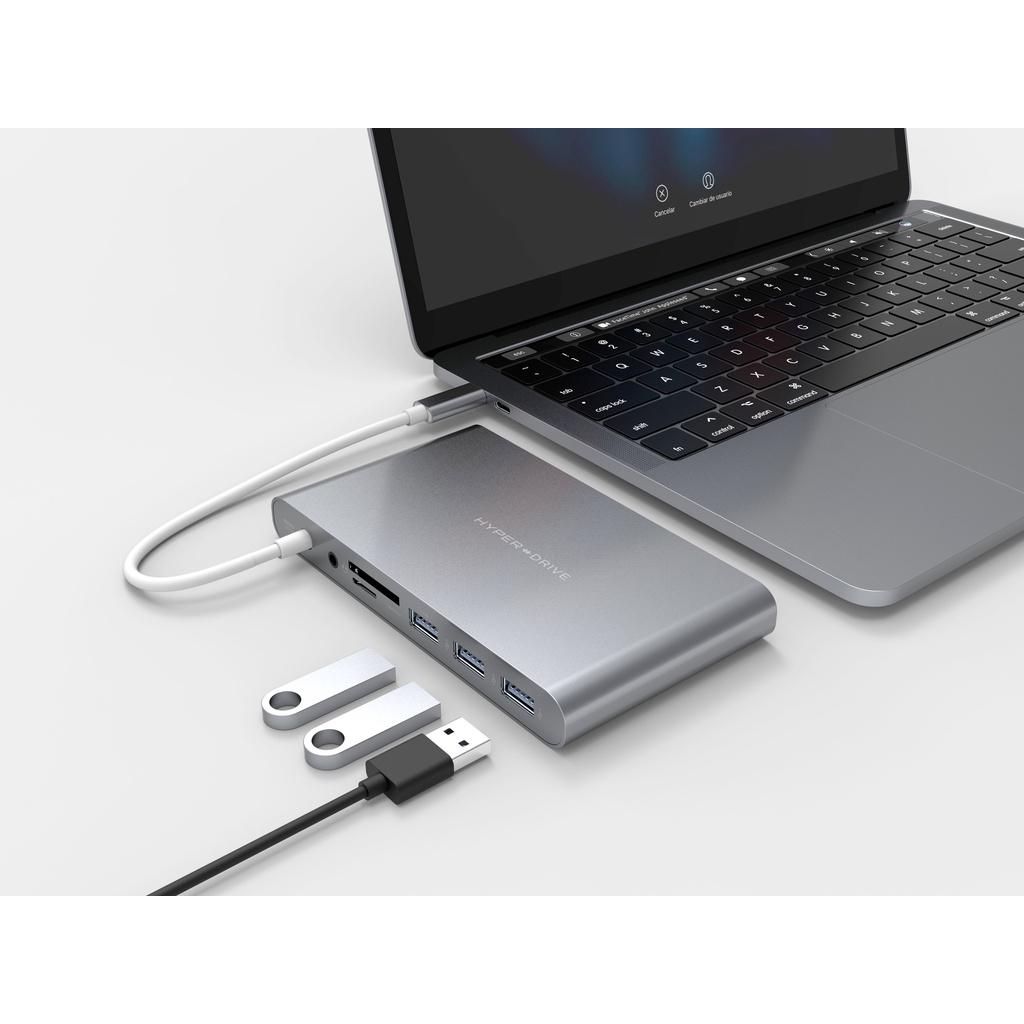 Cổng Chuyển HYPERDRIVE ULTIMATE 11port USB-C HUB For MACBOOK PRO, PC &amp; DEVICES - GN30 - Hàng Chính Hãng