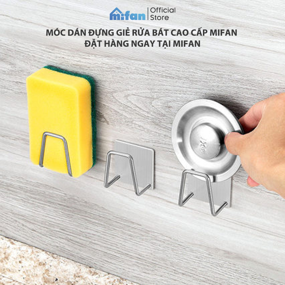 Móc Dán Tường Inox 304 Treo Miếng Rửa Bát, Thớt, Vung Xoong Nồi, Dụng Cụ Bếp, Đồ Nhà Tắm MIFAN