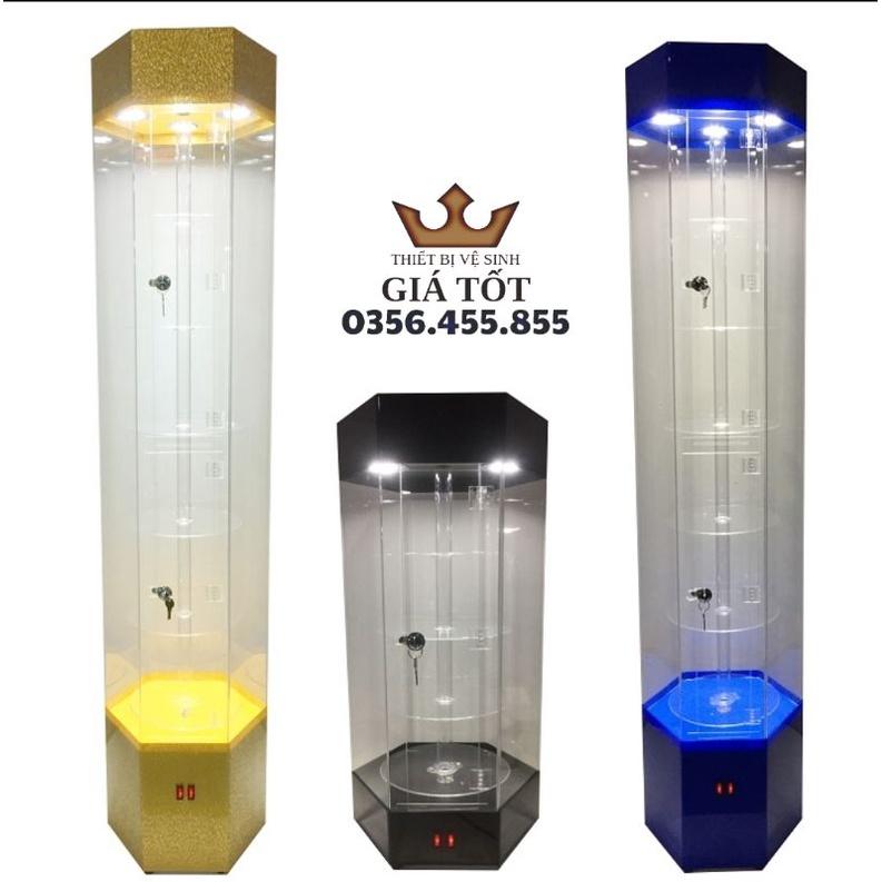 Tủ trưng bày,kệ trưng bày sản phẩm 5 tầng xoay 360° có đèn Led