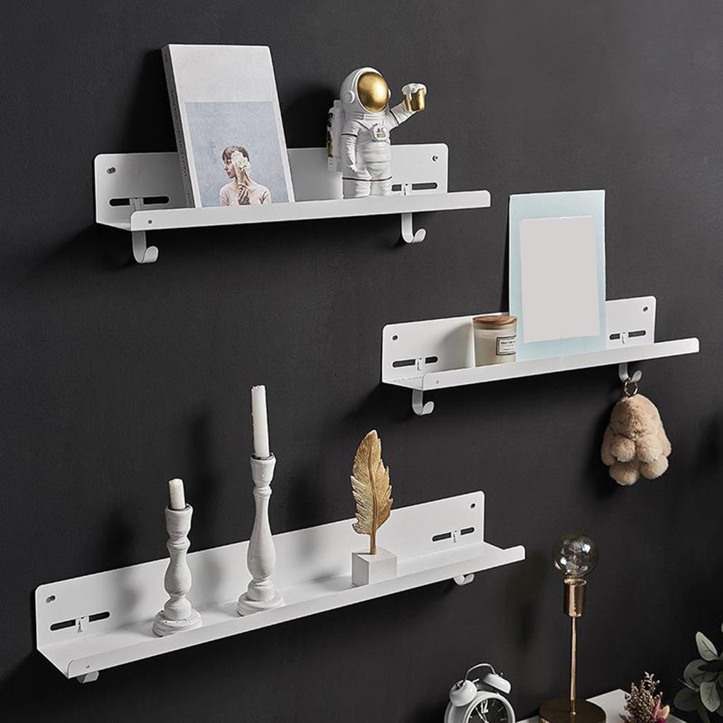 Floating Wall Mounted Shelves, Display Rustic Metal Ledge Shelves Wide Panel for Bedroom Office Kitchen Living Room