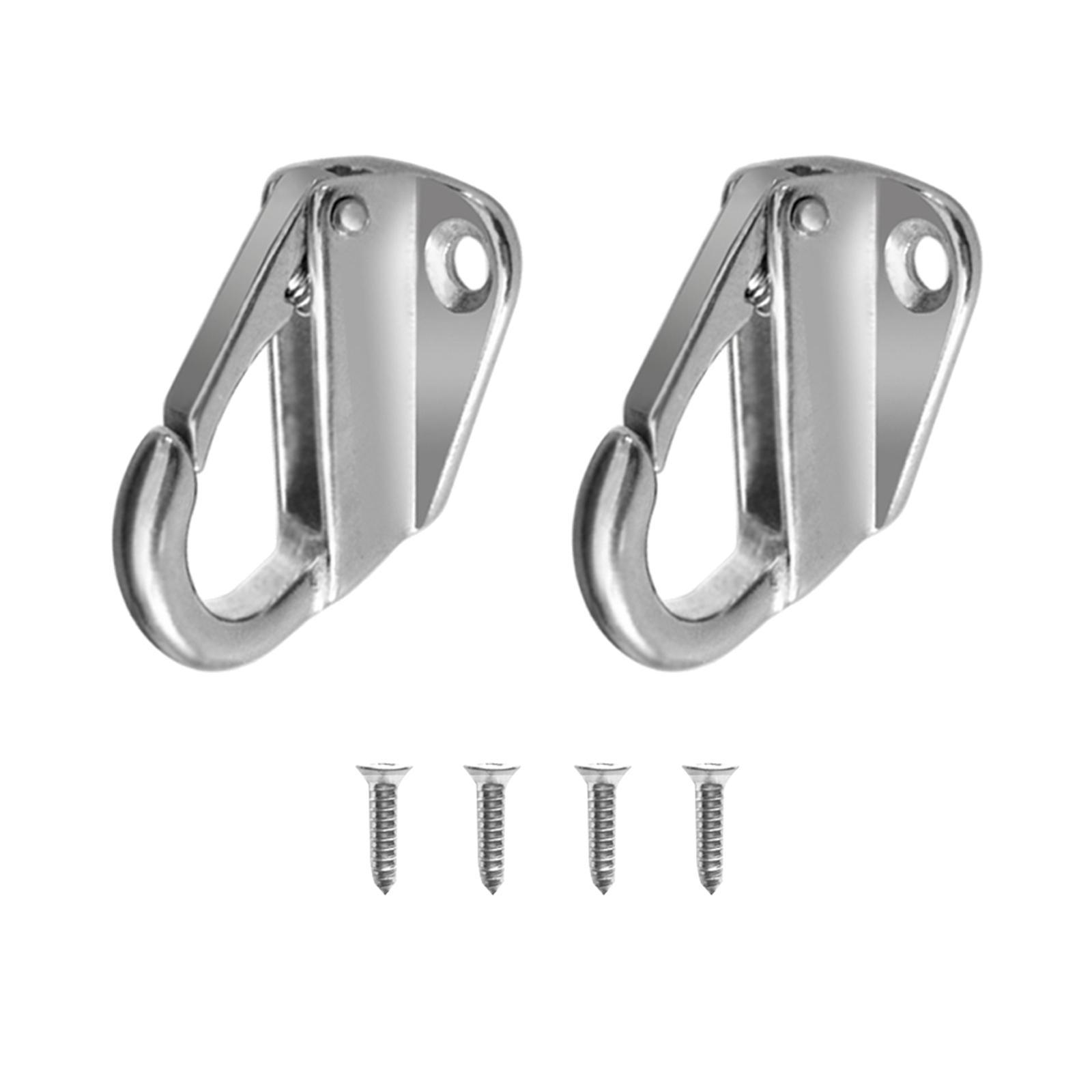 2pcs Marine Grade Stainless Steel Spring Snap  Hook Boat Fending Hook