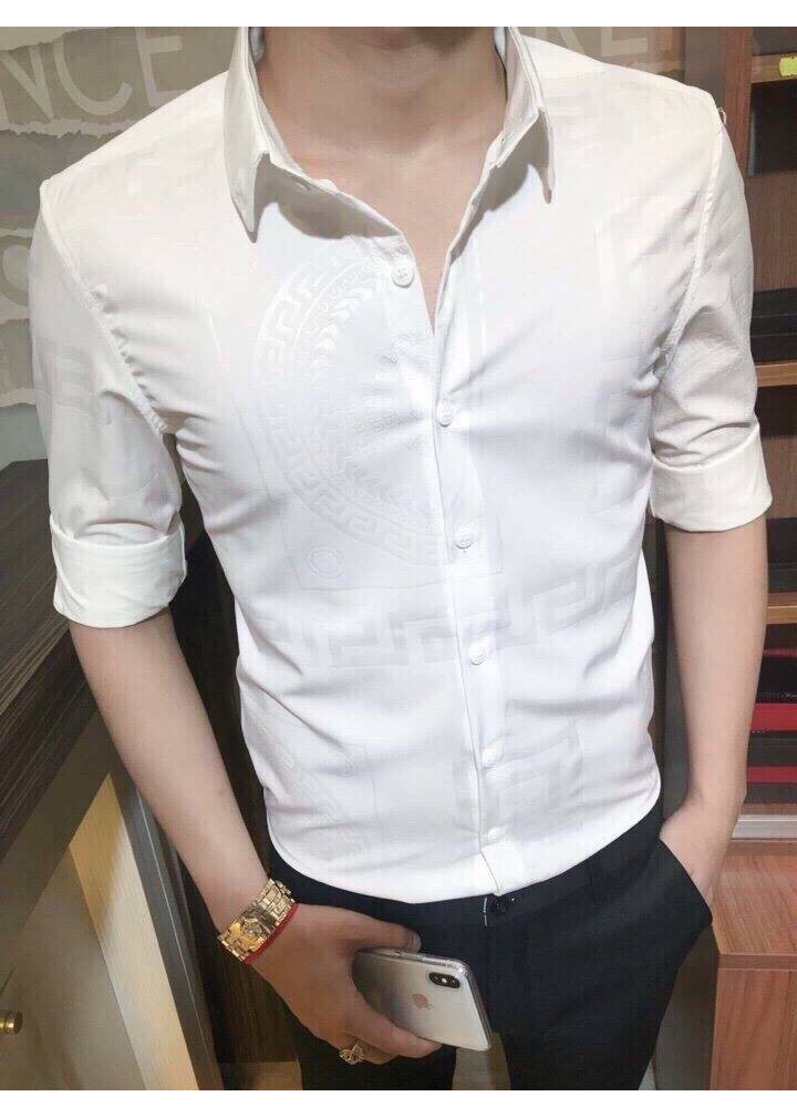 Áo sơ mi nam tay dài họa tiết chìm sang trọng
