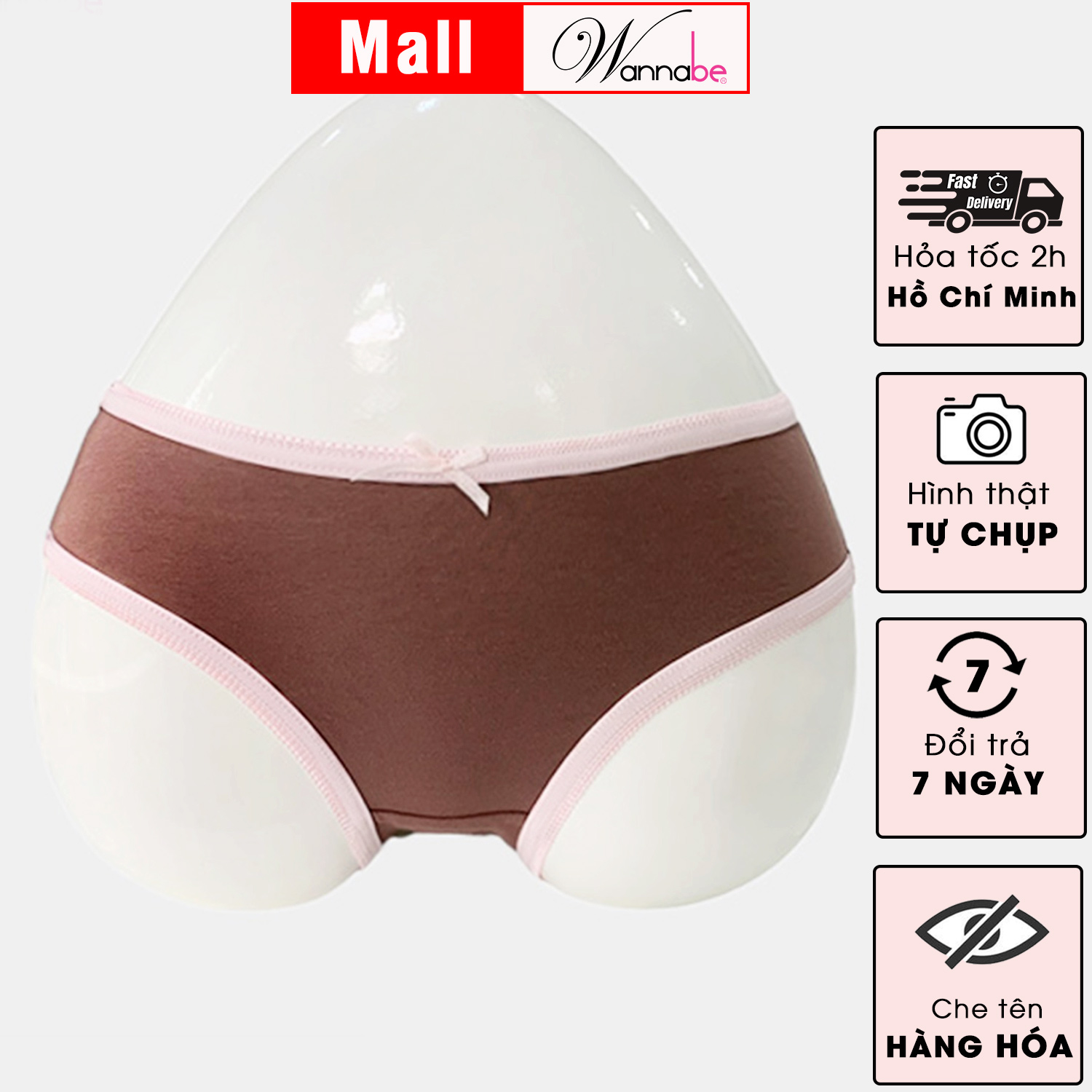 Quần lót thun cotton WANNABE QLC02 quần chíp đơn giản, dễ mặc thoáng mát
