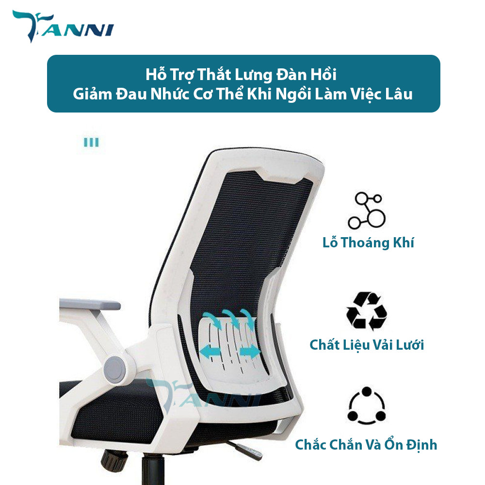 Ghế Xoay Văn Phòng TANNI Premium 01, Ghế Làm Việc Công Thái Học Cao Cấp