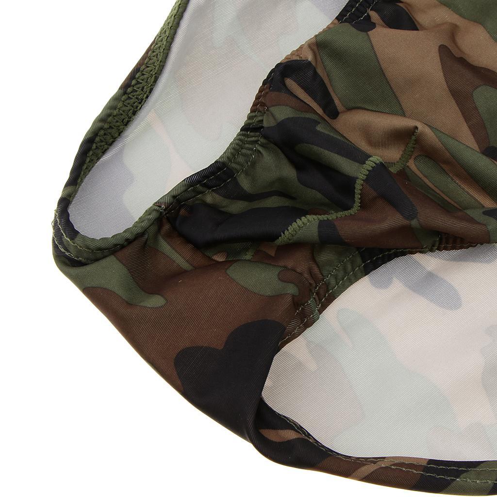 Men's Comfy Breathable Low Rise Elastic Camouflage Briefs Underwear Shorts