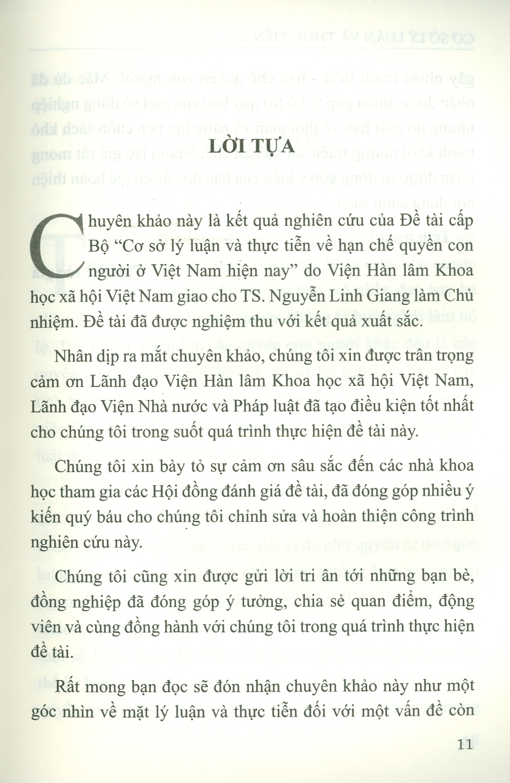 Cơ Sở Lý Luận Và Thực Tiễn Về Hạn Chế Quyền Con Người Ở Việt Nam Hiện Nay (Sách chuyên khảo)