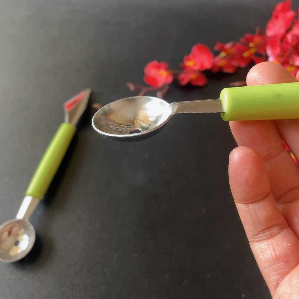 [2in1] Muỗng Múc Dưa Hấu, Trái Cây, Kem. . Viên Tròn Đẹp Mắt - Muỗng có đầu tròn và đầu răng cưa rất tiện ích - Dụng cụ