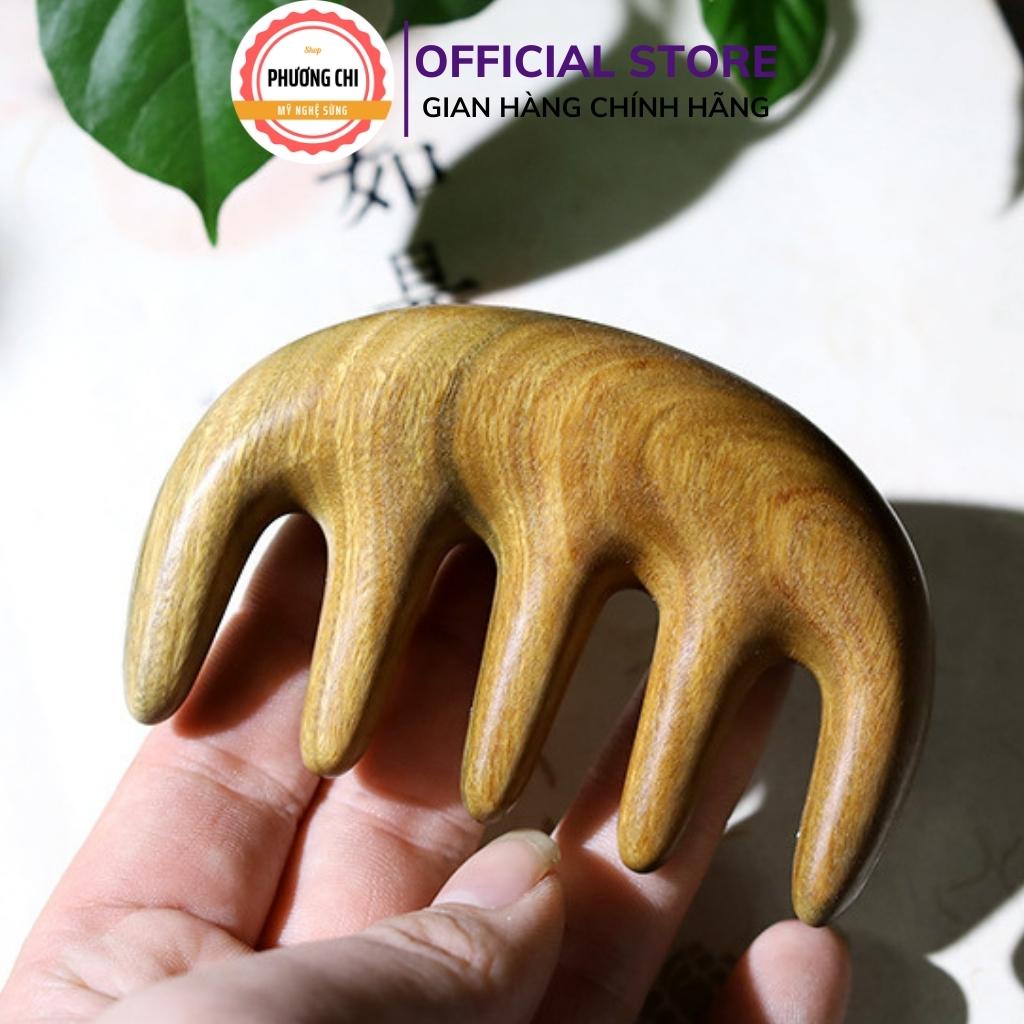 Lược 5 răng dày đẹp bằng gỗ thơm dùng massage ấn huyệt giúp lưu thông khí khuyết | Mỹ Nghệ Phương Chi