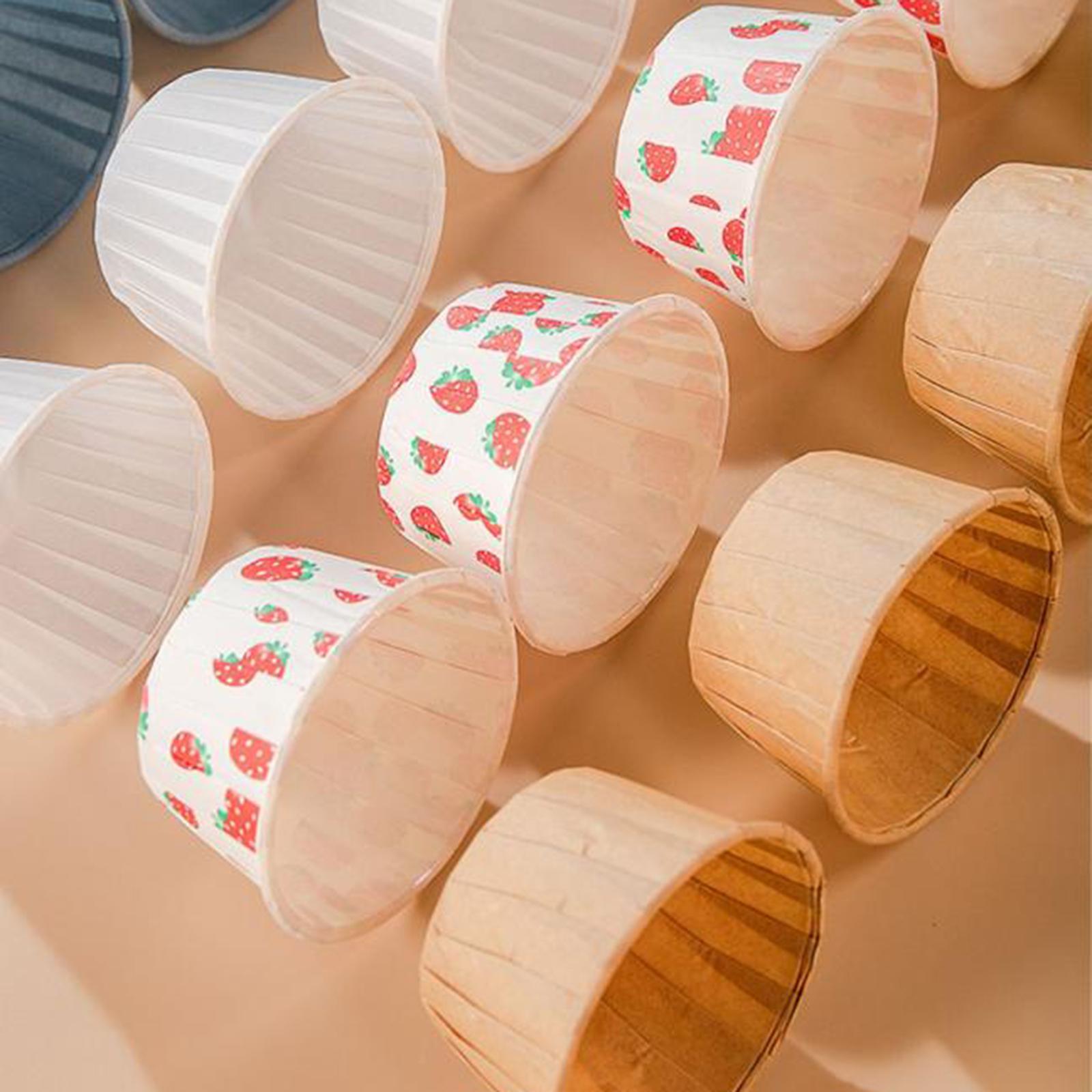50 Pieces Greaseproof Paper Cupcake Wrappers Baking Cups Accessory Durable