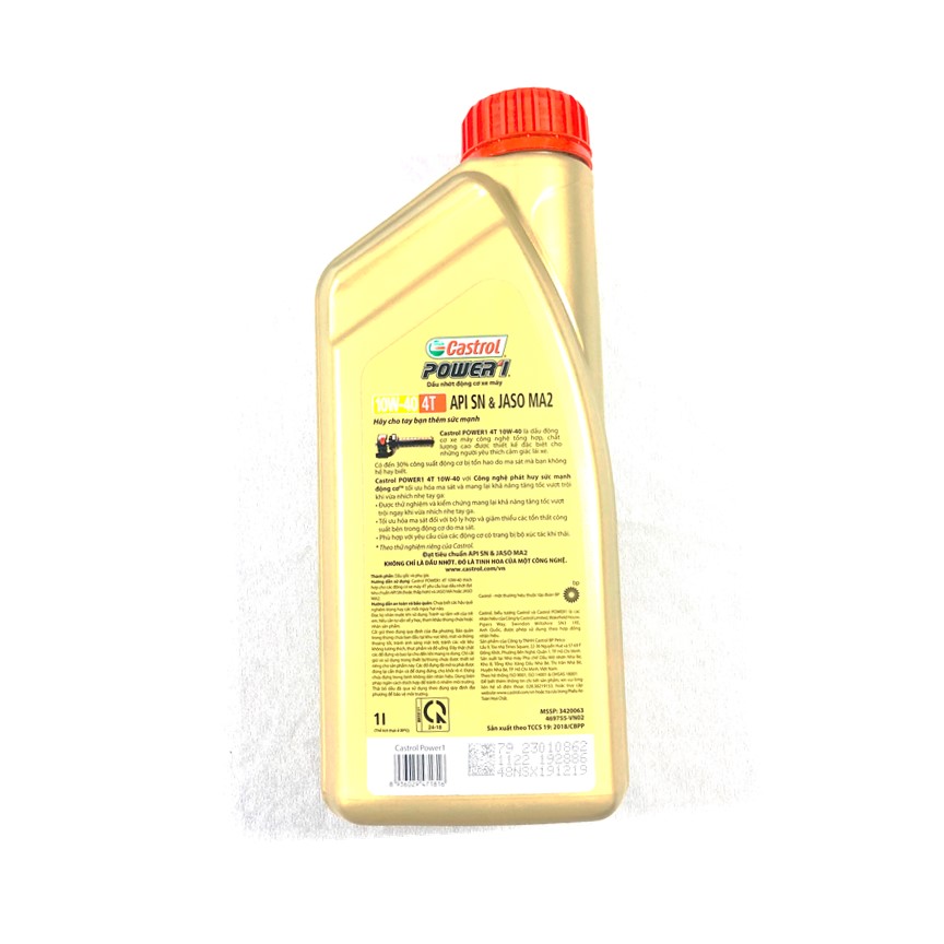 Dầu nhớt động cơ xe máy Castrol Power1 4T 10W-40 1L