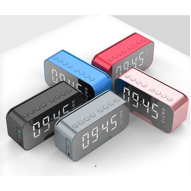 Loa bluetooth kiêm đồng hồ báo thức G10 màn hình tráng gương hiển thị đèn led nghe đài fm radio