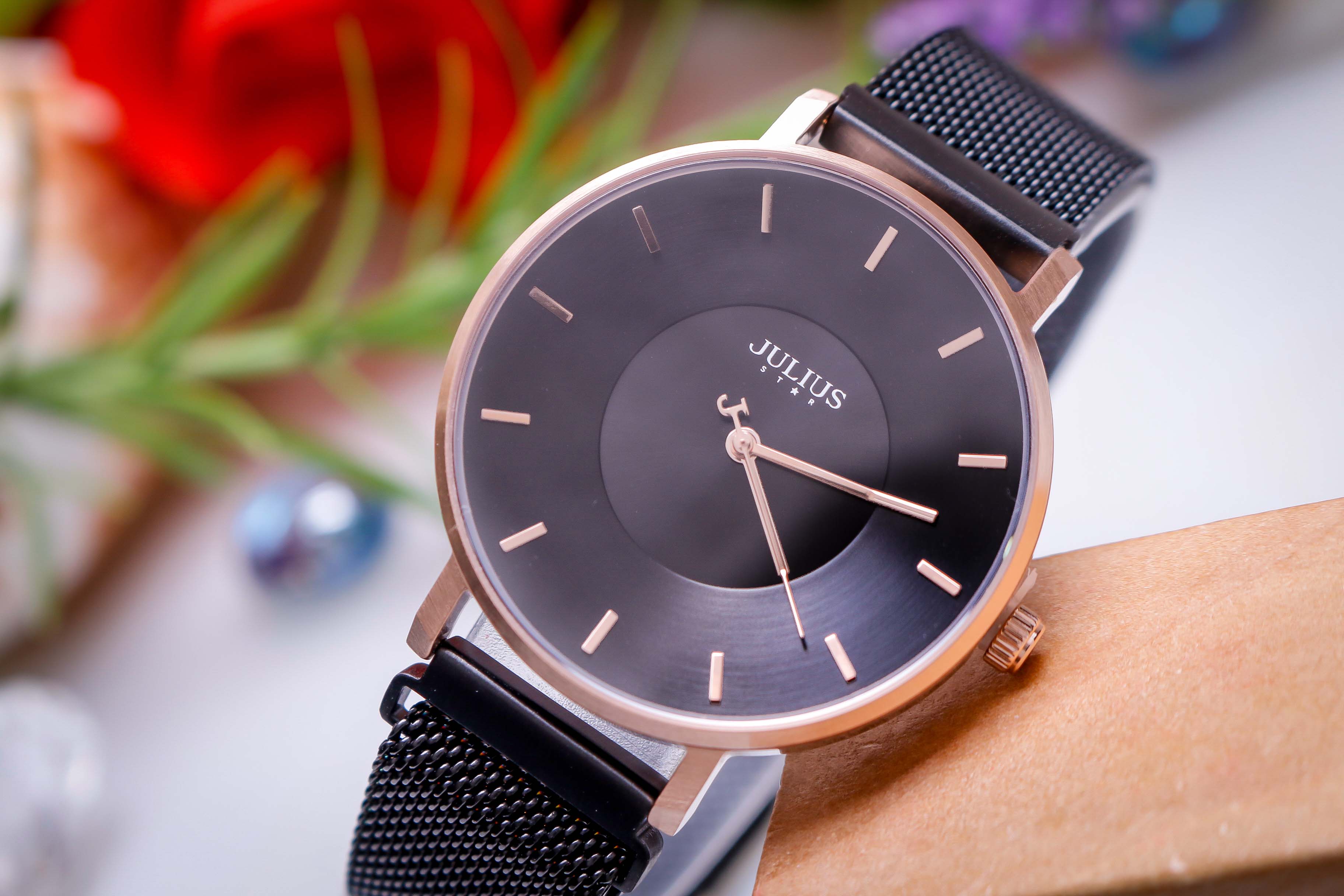 Đồng Hồ Nữ JS-025D Kính Saphire Julius Star Dây Nam Châm Hàn Quốc