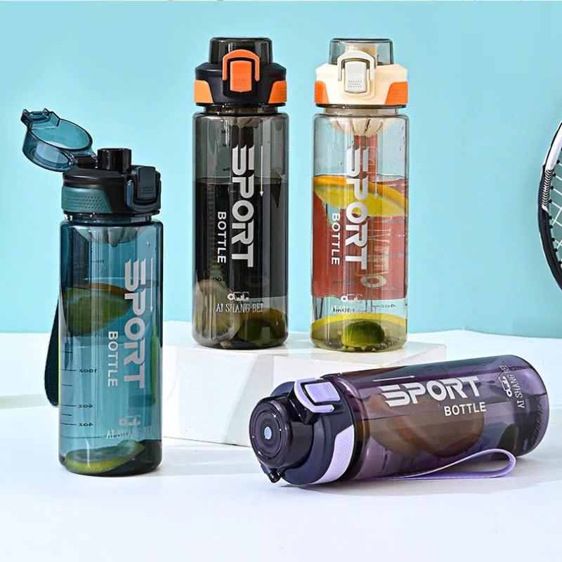 Bình Nước Thê Thao 650ML Có Khóa, Có Chia Vạch , Ron Chống Tràn , Bình Nhựa Tập Gym , Chạy Bộ , Sport Chất Liệu Nhựa PP An Toàn - Hàng chính hãng