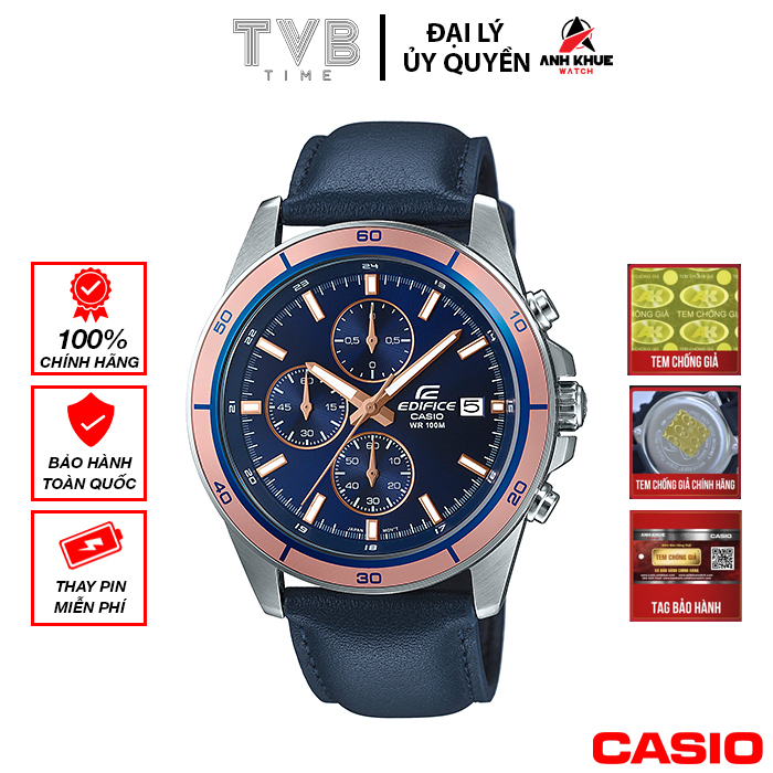 Đồng hồ nam dây da Casio Edifice chính hãng EFR-526L-2AVUDF (43mm)