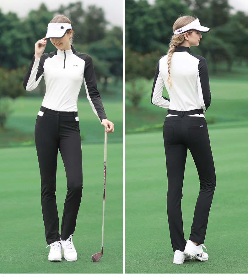 Áo dài tay golf nữ YF339 - Áo cổ đứng có khóa kéo cao cấp