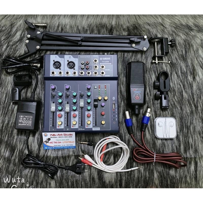 combo mic thu âm ALC 280 Mixer F4 yamaha có Blutooth chân dây ma2