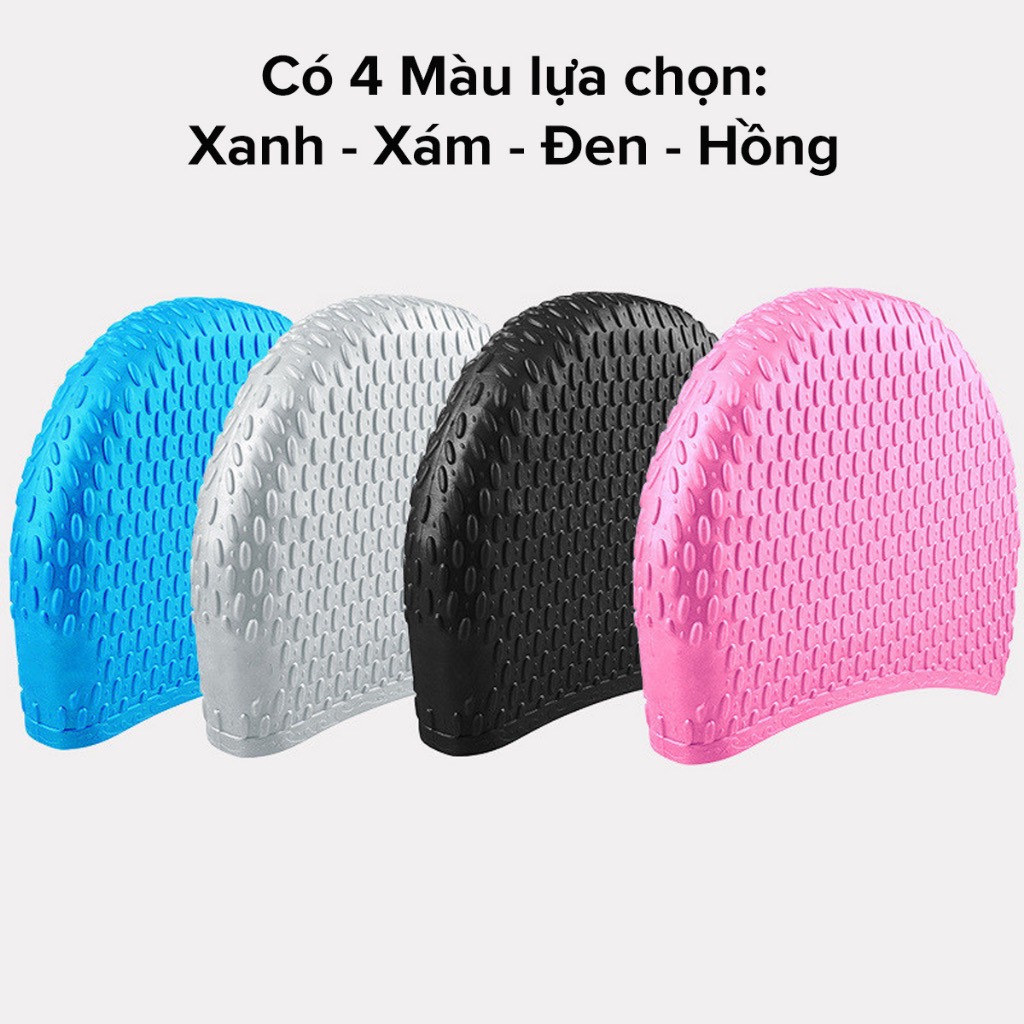 Mũ Bơi Người Lớn, Trẻ Em Silicone Siêu Co Giãn – Chọn Màu, Siêu Bền, Siêu Mềm, Chống Thấm Nước Loại Có Gai - Hàng Chính Hãng dododios