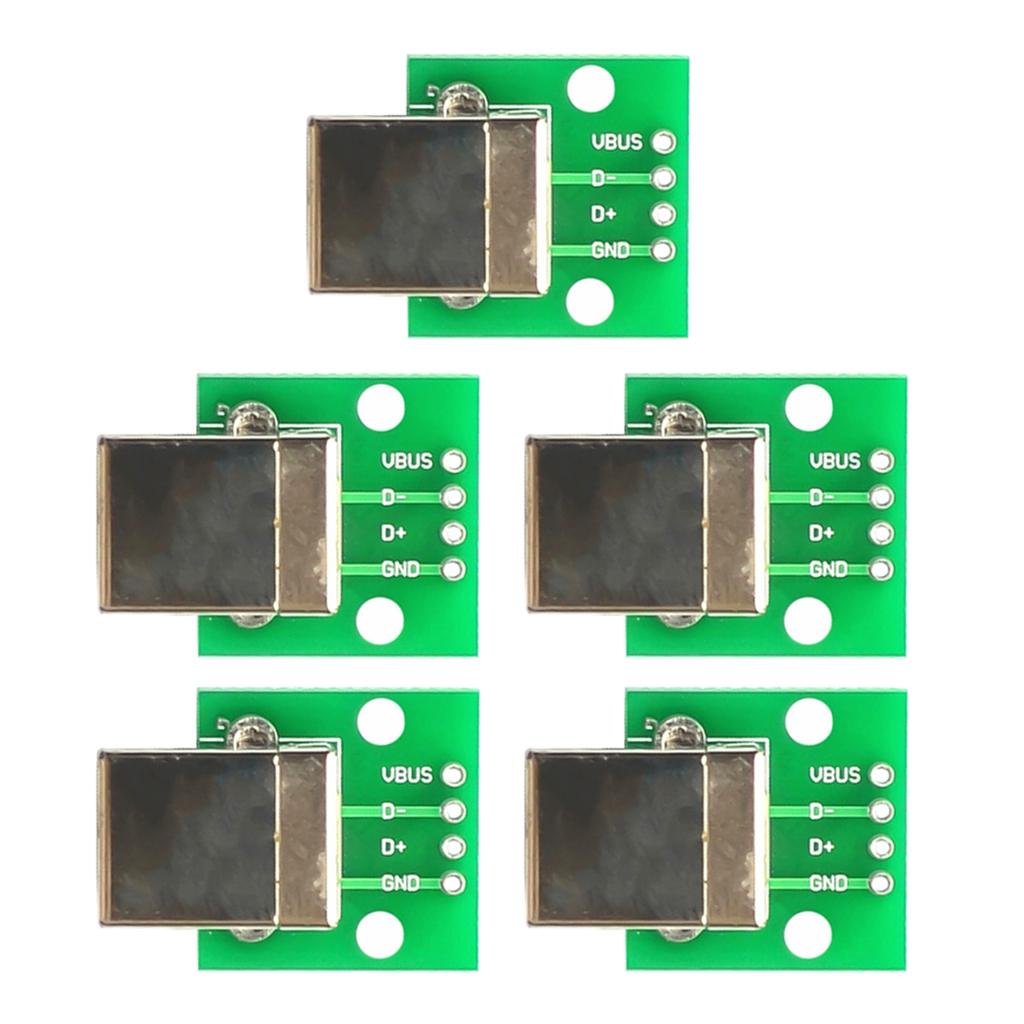 25 Pieces USB Type B Female Socket Breakout Board to DIP Connector For Printer Accessory