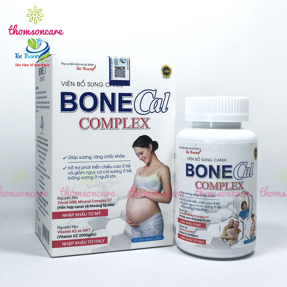 Bổ sung Canxi từ sữa Bone Cal Comlex - Giảm loãng, còi xương ở trẻ em và người lớn - Có thêm D3 K2 Hộp 30 viên