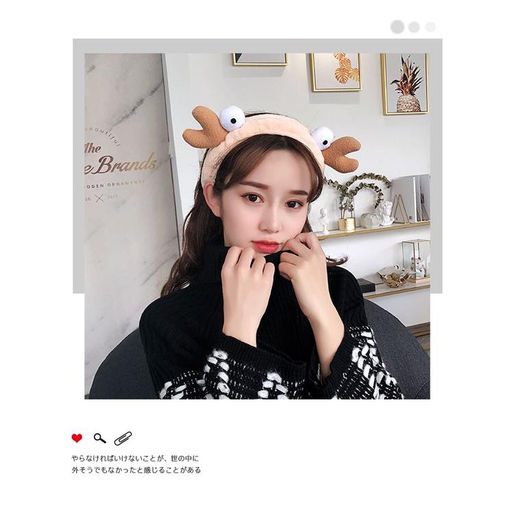 Băng Đô Rửa Mặt Và Băng Đô Cài Tóc Hình tuần lộc, sừng hươu, cua cực cute PK746