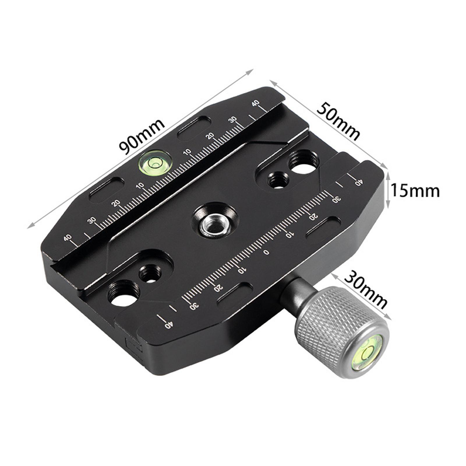 Quick Release Plate Clamp for Camera Tripod with 2x Spirit Level Plate Mount Adapter