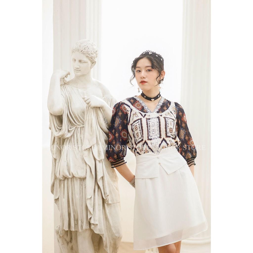 CHÂN VÁY CÓ ĐAI 2 NÚT PHỐI VOAN