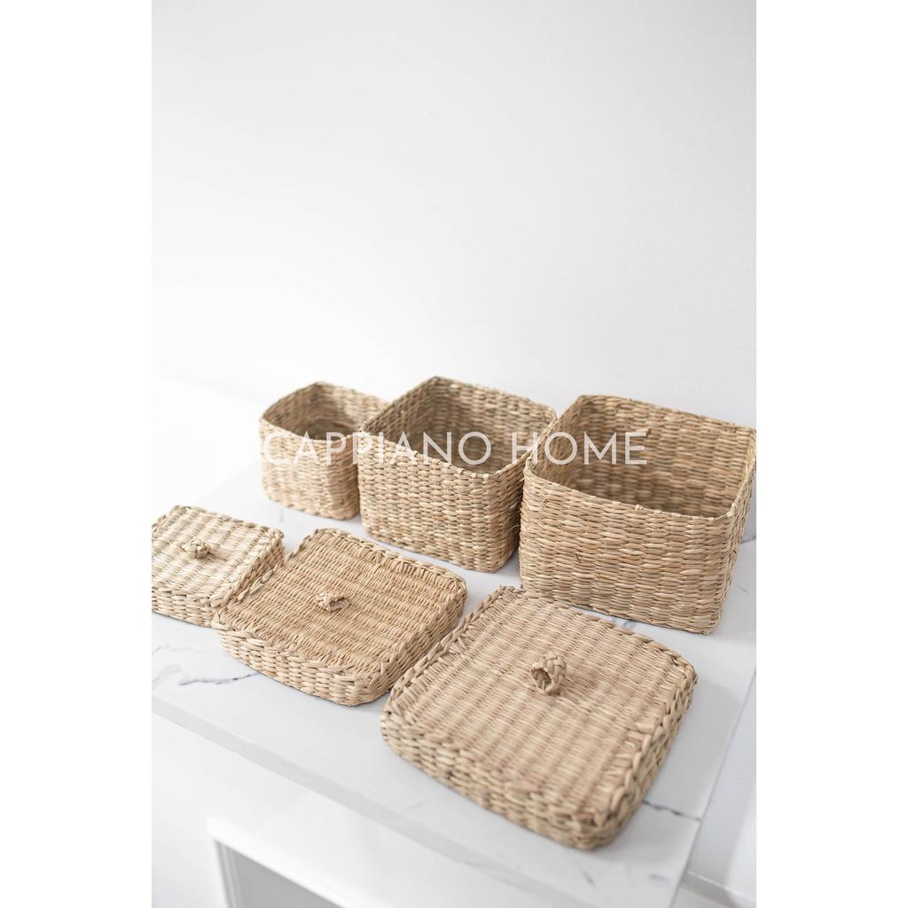 Bộ ba âu vuông, bộ giỏ vuông đựng phụ kiện, bộ giỏ đựng đồ tiện lợi | Cappiano Home