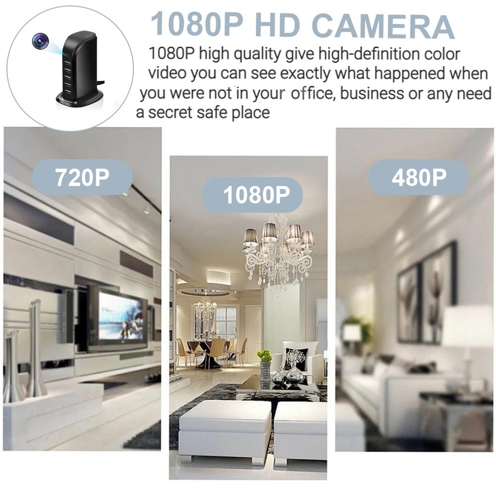 5 USB Port Charger Hub Convert Mini Camera WiFi Giám sát từ xa HD 1080p Phát hiện chuyển động Bảo mật Nhà giám sát video CAM Kích thước: Camera USB Hub Camera