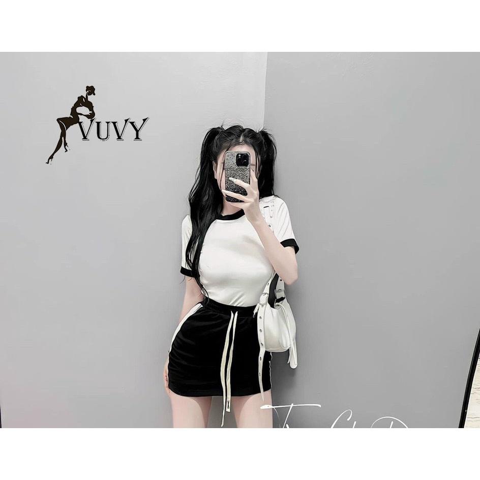 Set Váy Nữ chất thun tăm dày dặn, hàng loại 1 cực đẹp, mẫu mới siêu hot, best seller tại Shop A05 - Trắng + CV xám