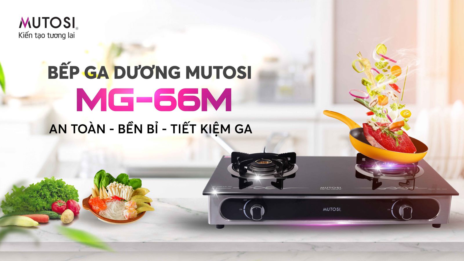 Bếp ga dương Mutosi MG-66M - Công nghệ nhật bản - Hàng chính hãng