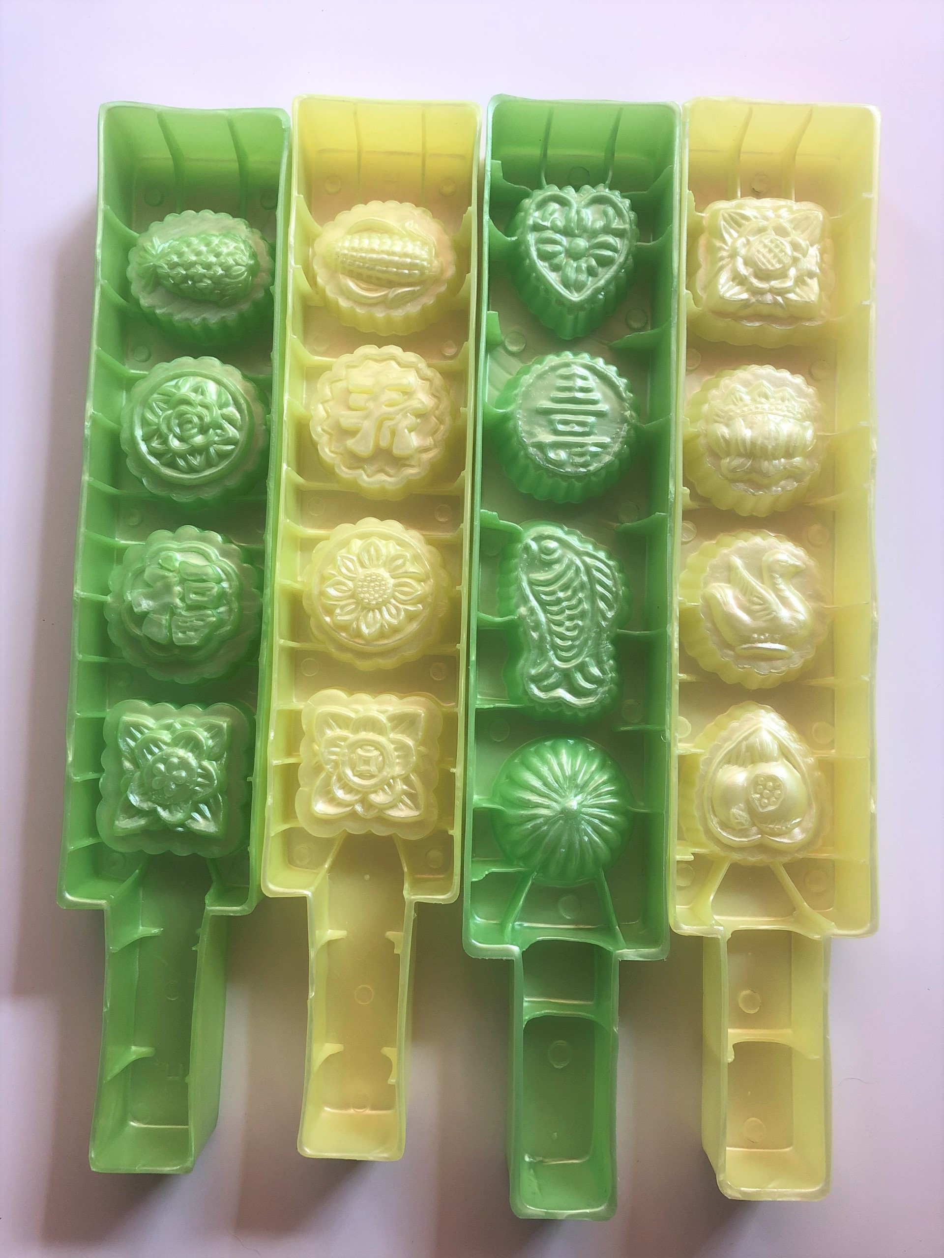 Bộ 4 Khuôn Làm Bánh Phục Linh Bánh Trung Thu Mini Cán Dài Đủ Mẫu Đa Dạng