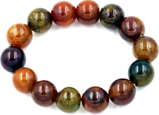 Vòng tay chuỗi hạt đá vân rồng 14 ly 14 hạt 196mm