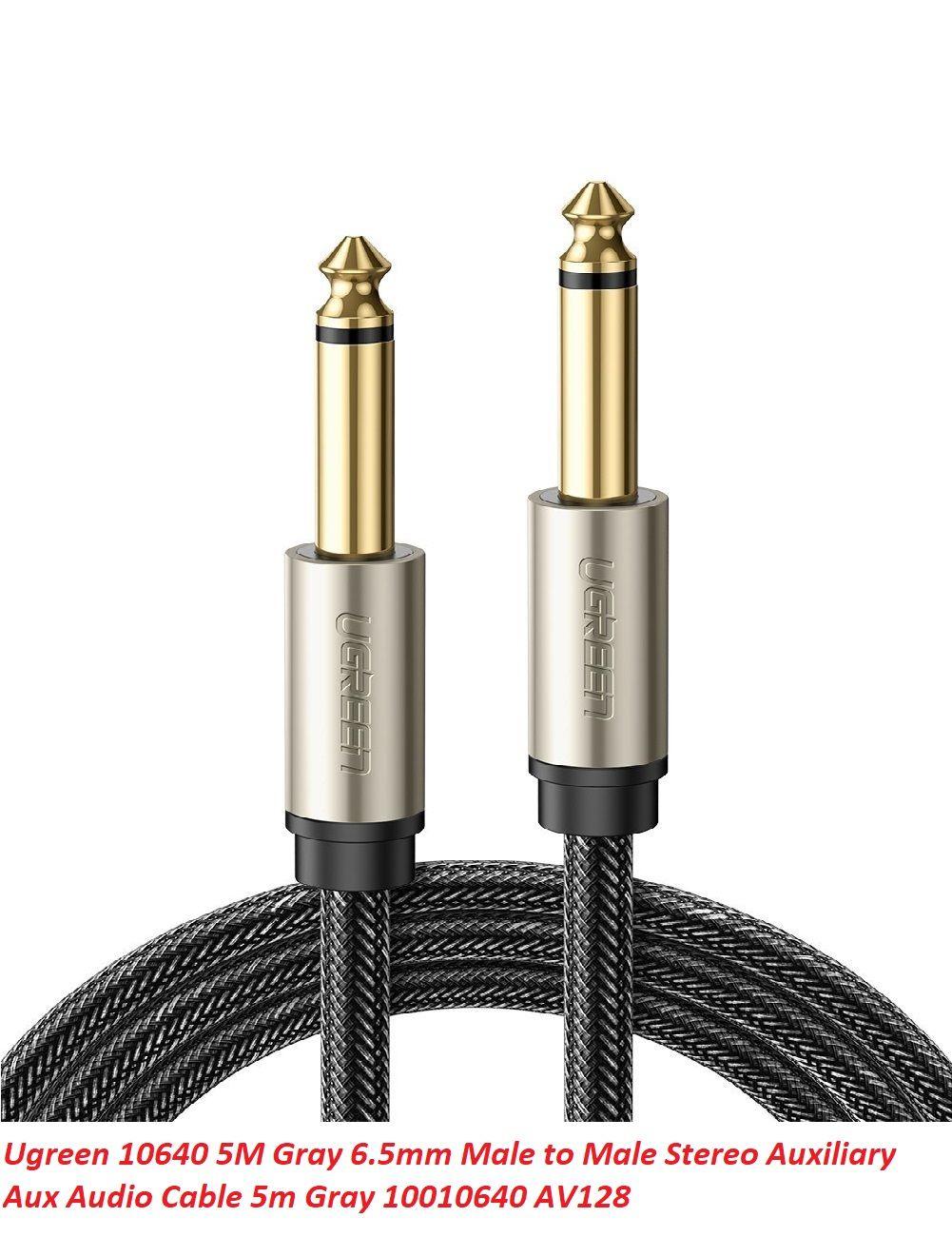 Ugreen UG10640AV128TK 5M màu xám cáp 6.5mm TS âm thanh Pro audio đầu mạ vàng 24k - HÀNG CHÍNH HÃNG