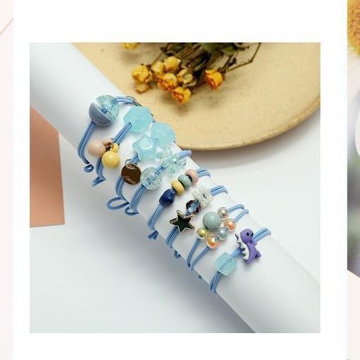 Combo Dây cột tóc phong cách Hàn Quốc hình hoa dễ thương cho nữ C17