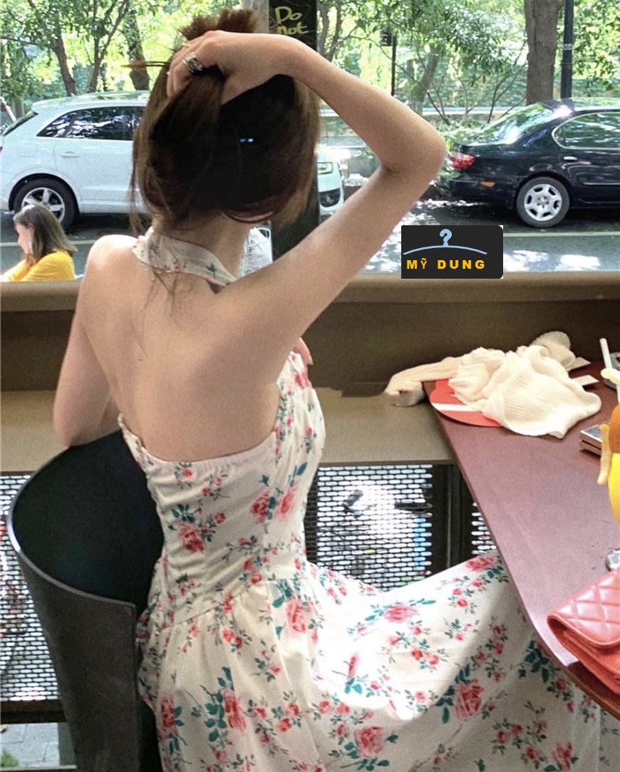 ĐẦM MIDI HOA CỔ YẾM - NHẸ NHÀNG- NỮ TÍNH- KHÔNG KÉM PHẦN GỢI CẢM