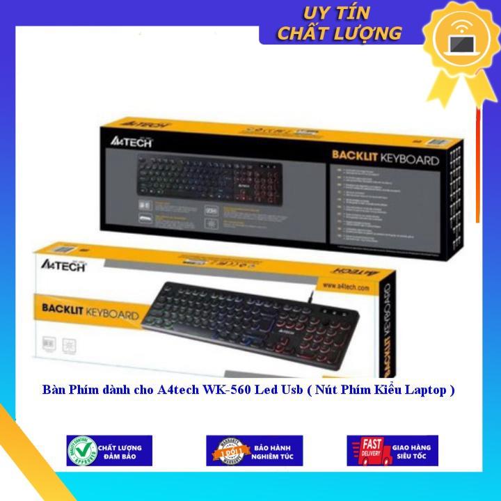 Bàn Phím dùng cho A4tech WK-560 Led Usb ( Nút Phím Kiểu Laptop ) - Hàng Nhập Khẩu New Seal