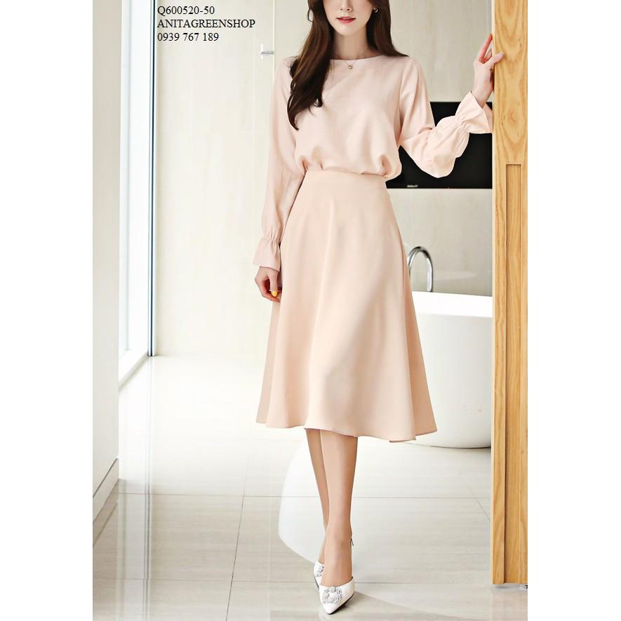 Q600520 SET ÁO PHỐI CHÂN VÁY XÒE