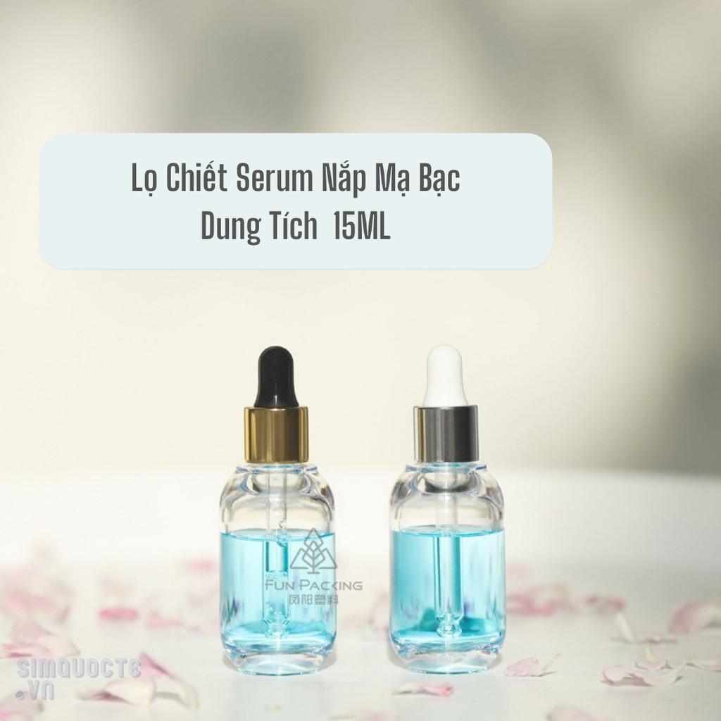 Lọ Chiết Chai Chiết Tinh Chất, Serum Nắp Mạ Bạc Dung Tích 15ML CCC21