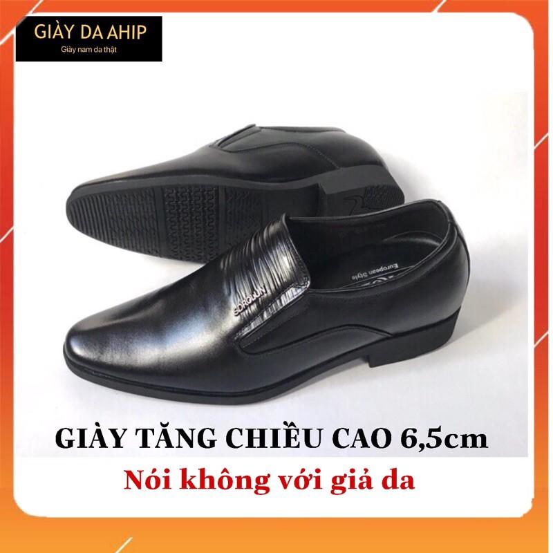 Giày Da Nam Công Sở Da Bò Siêu Mềm Tăng Cao Đến 6,5cm