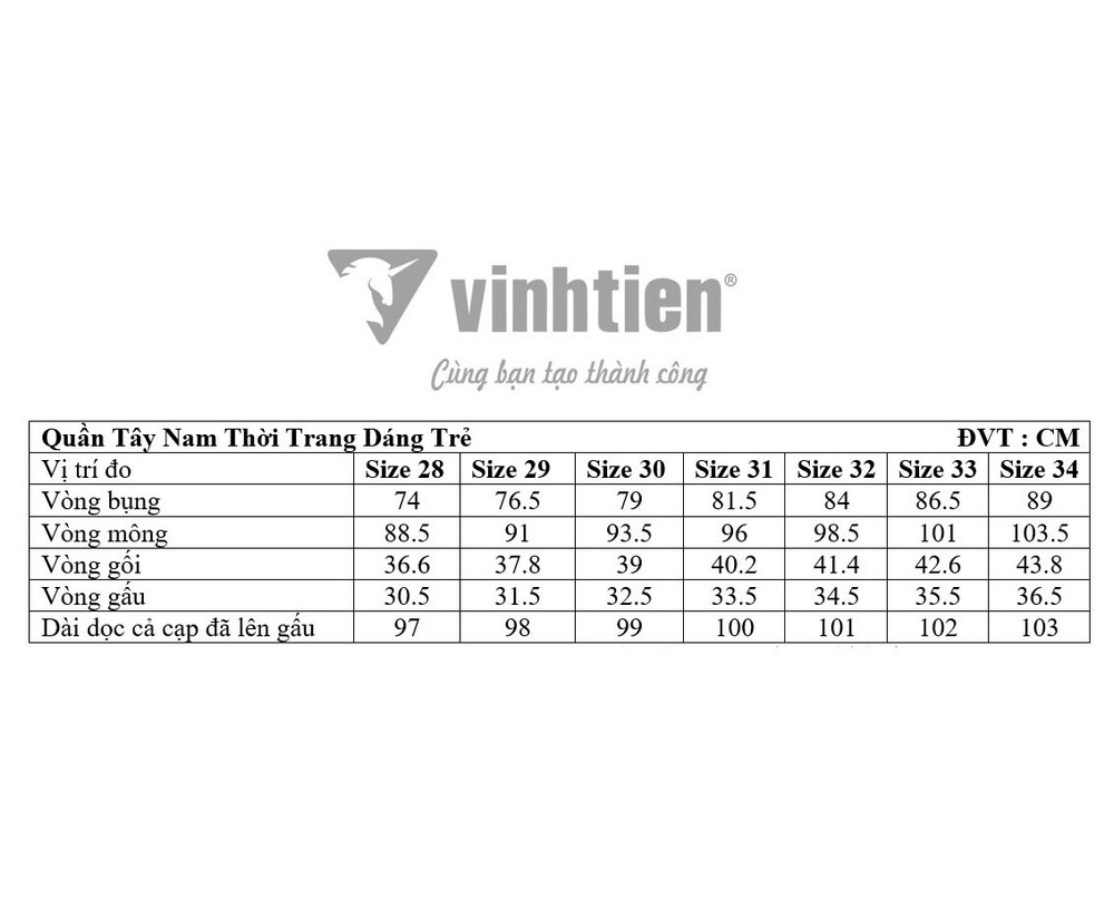 Quần Tây 0Ly Slimfit 482 Vĩnh Tiến - MIPS0001 - ĐEN