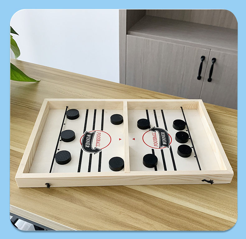 Đồ Chơi Gỗ, Bộ Cờ Búng Foosball Winner, Sling Puck Đồ Chơi Vận Động Cho Bé BABYBOSS - Tặng Kèm 1 Tranh Ghép Bằng Gỗ