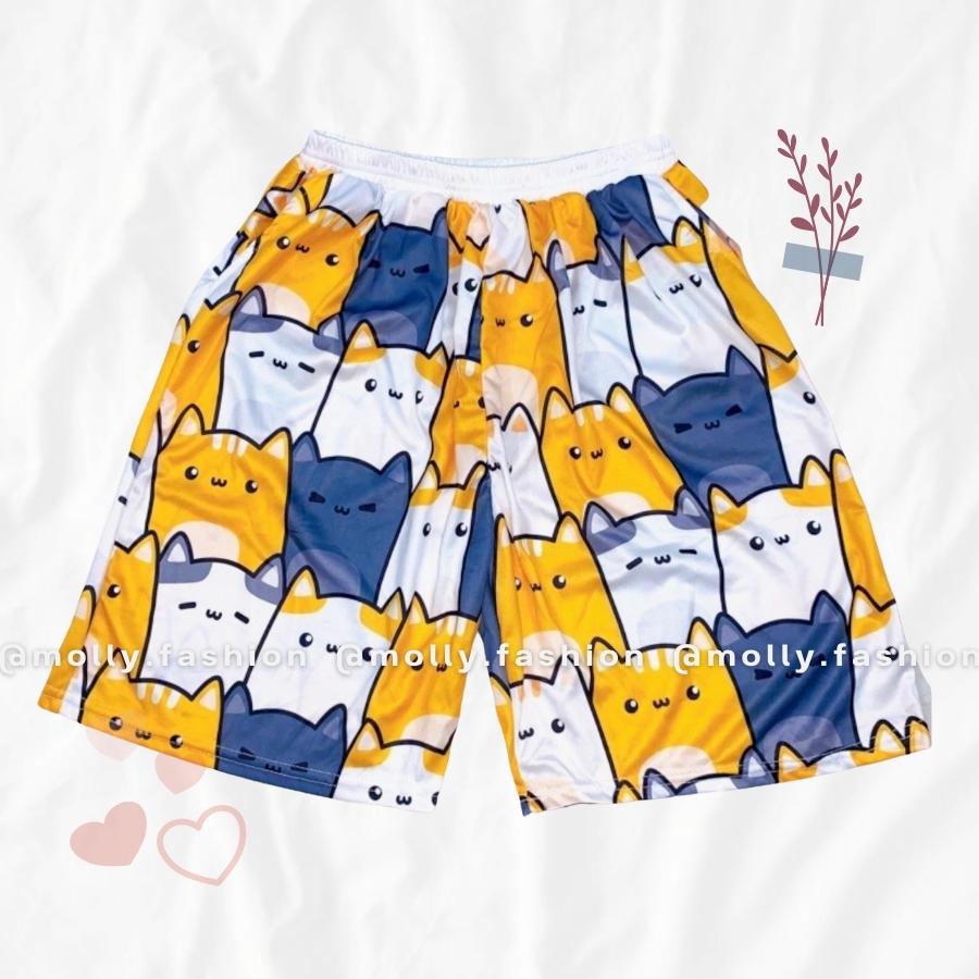 Quần Short lửng Cartoon Unisex QUẦN ĐÙI HOẠT HÌNH NHIỀU MẪU BST 06 nam nữ Freesize Molly Fashion