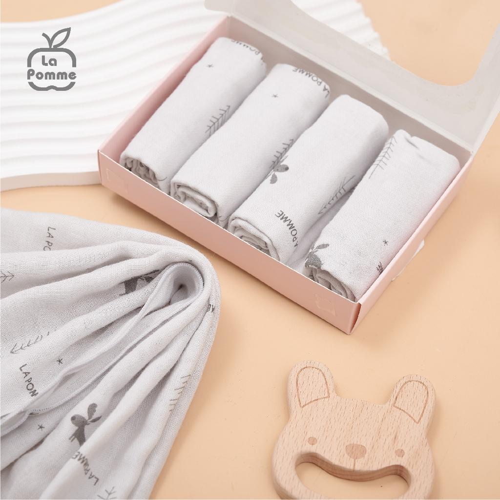 K001 Set 5 khăn sữa sợi tre lụa La Pomme - 30x30cm Hươu