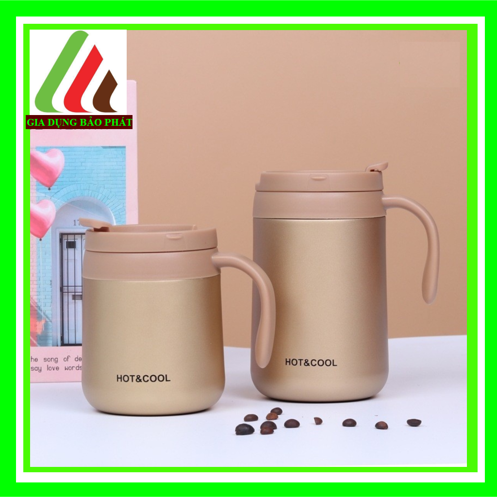 Ca giữ nhiệt inox sus 304 cao cấp hot&cool giữ nhiệt nóng lạnh trà cà phê nước ép 300ml 500ml