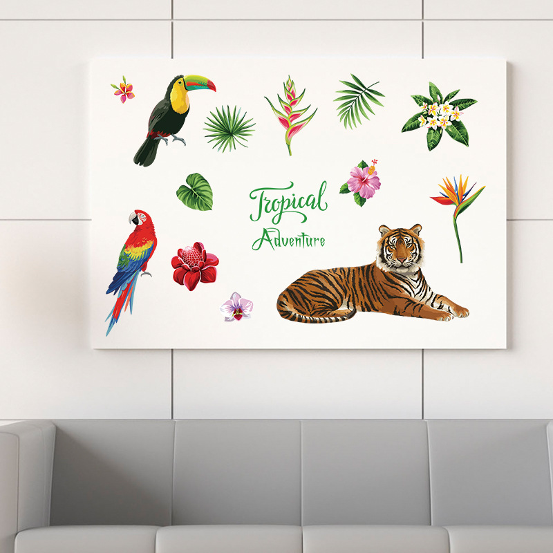 Decal dán tường Tropical Adventure Hổ SK7172