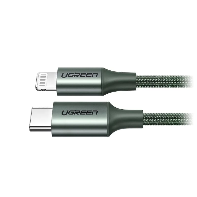 Cáp chuyển usb type c ra cổng lightning dây dù hỗ trợ sạc nhanh PD Ugreen 304NH80564US 1M màu xanh đen hàng chính hãng