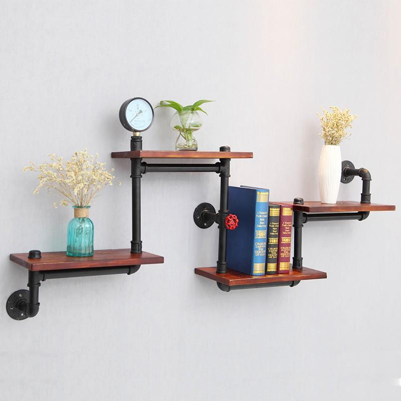 Bộ kệ ống nước mini kèm giá gỗ cao cấp, kệ ống nước treo tường trang trí để đồ trang trí tường cho phòng khá
