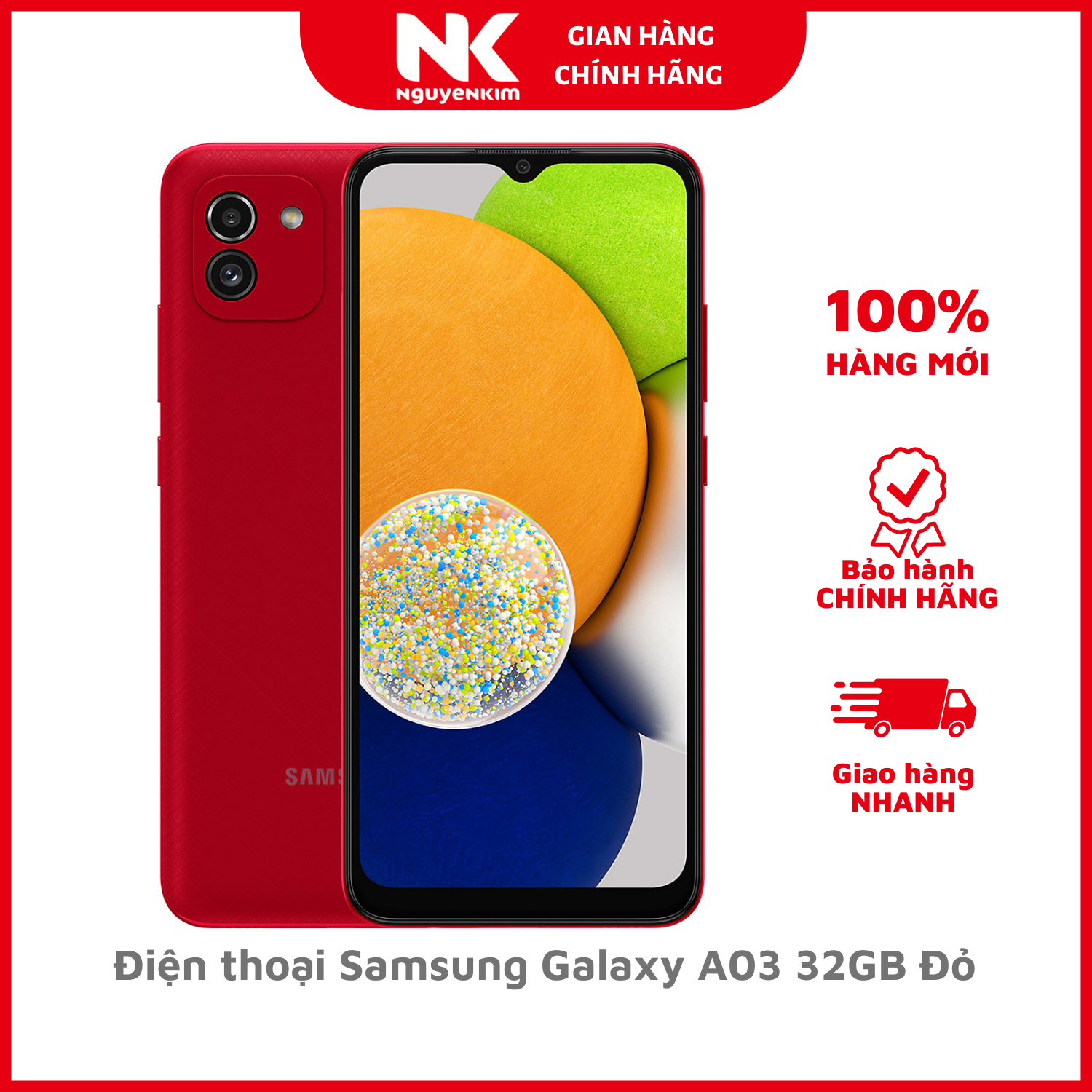 Điện thoại Samsung Galaxy A03 32GB Đỏ - Hàng Chính Hãng