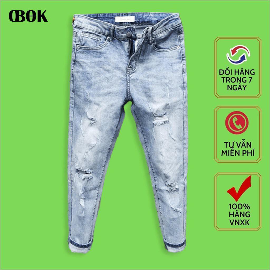 Quần Jean Nam Ống Đứng , Quần Bò Nam Thời Trang Co Giãn Mẫu Mới 2021 OBOK Fashion QJN3337